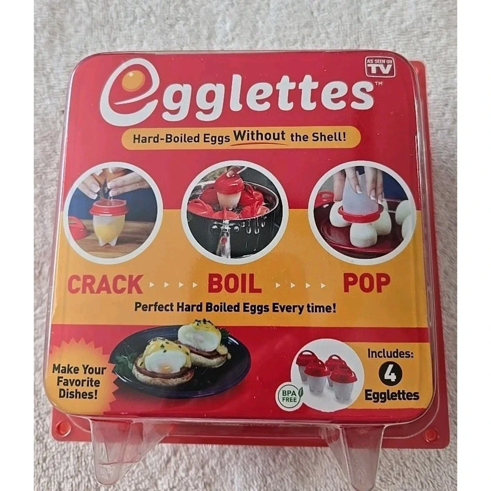 Egglets Hard-Boiled Eggs Without the Shell 4 Included New in Box‎